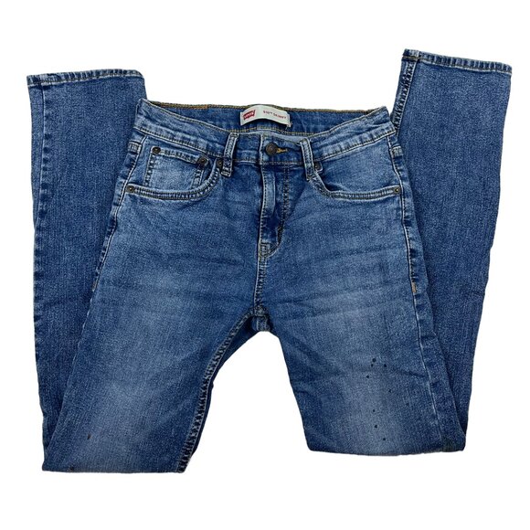 Levi's 510 Skinny Blue Jeans Size 16 Reg 28x30 Stretch Denim Adjustable Boys Kid - Picture 1 of 16